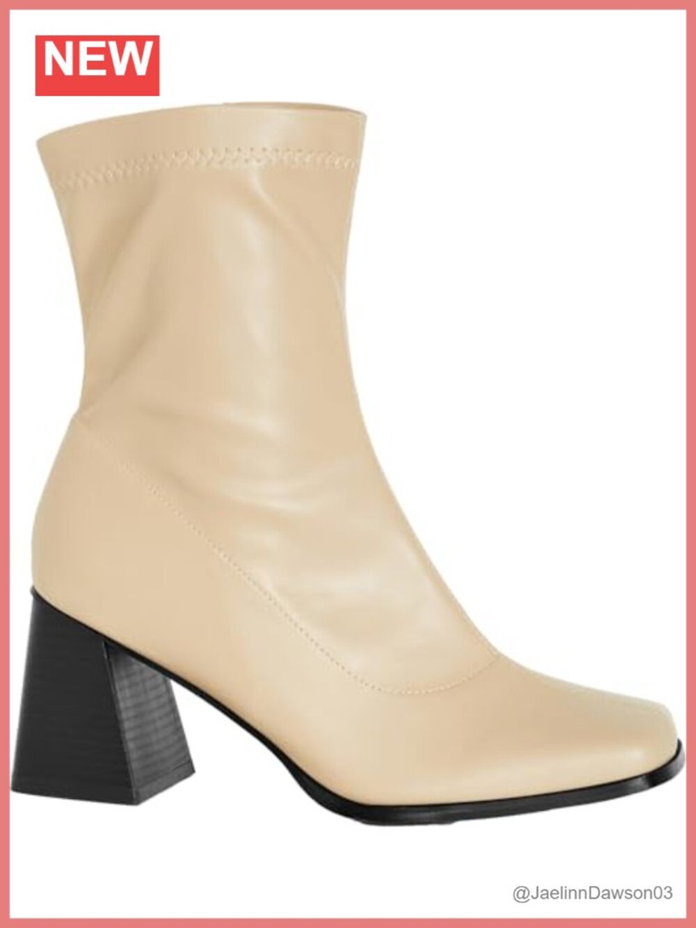 Wide Fit Robbie Ankle Boot Square Toe Block Heel Faux Leather